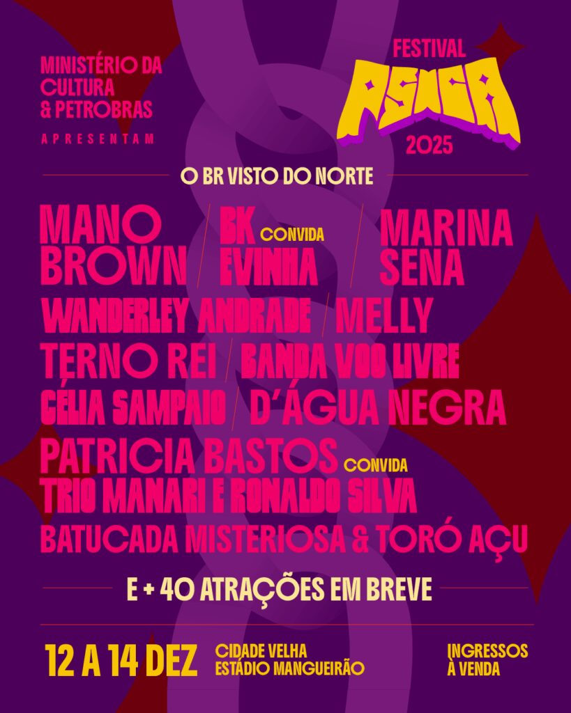 Festival Psica 2025 anuncia shows de Mano Brown, Marina Sena, BK convida Evinha, Melly e Wanderley Andrade